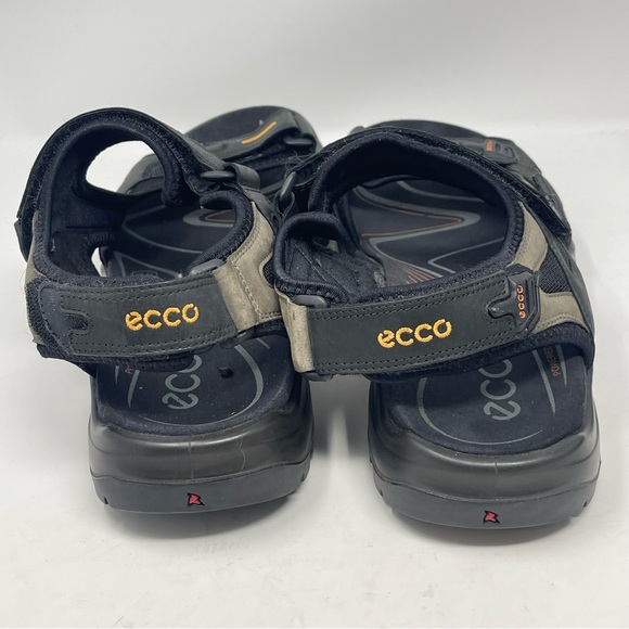 Ecco Yucatan Receptor Sandals Mens 11 - 11.5 EU 45 Black Brown Hiking Sport FLAW - Picture 12 of 15
